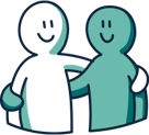 Graphic of friend's hugging Graphic of friend's hugging